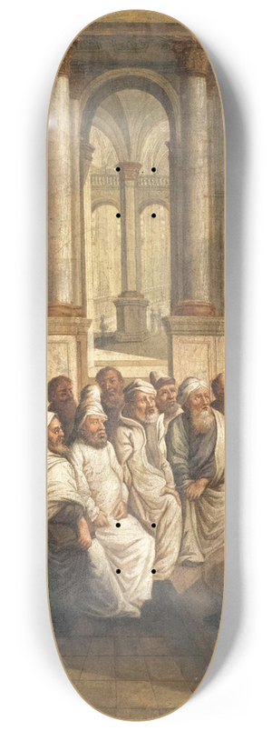 Johann Matthias Wurzer - Der zwlfjhrige Jesus im Tempel 8.25 inch art skate deck