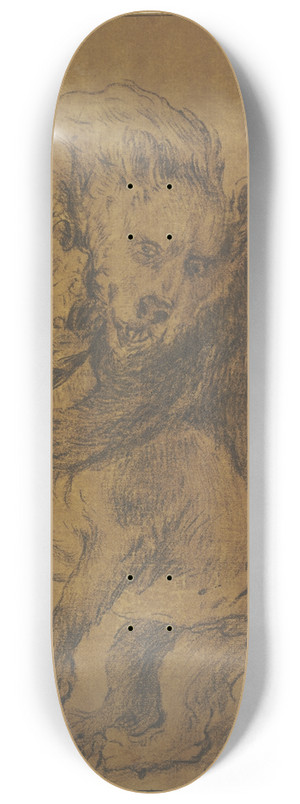 Johann Melchior Roos - A bear strangling a dog 8.25 inch art skate deck