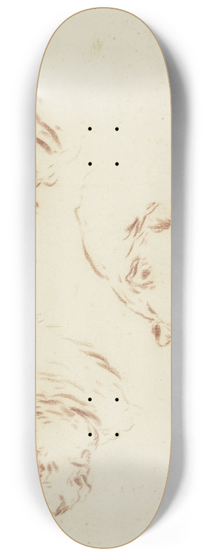 Johann Melchior Roos - Three tiger heads 8.25 inch art skate deck