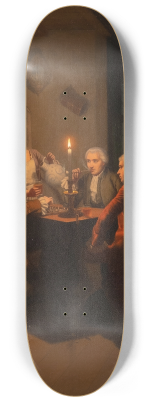 Johann Mongels Culverhouse - Game of chess at candle light 8.25 inch art skate deck Johann Mongels Culverhouse - Game of chess at candle light 8.25 inch art skate deck