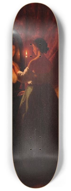 Johann Mongels Culverhouse - Woman at a Mirror 8.25 inch art skate deck Johann Mongels Culverhouse - Woman at a Mirror 8.25 inch art skate deck
