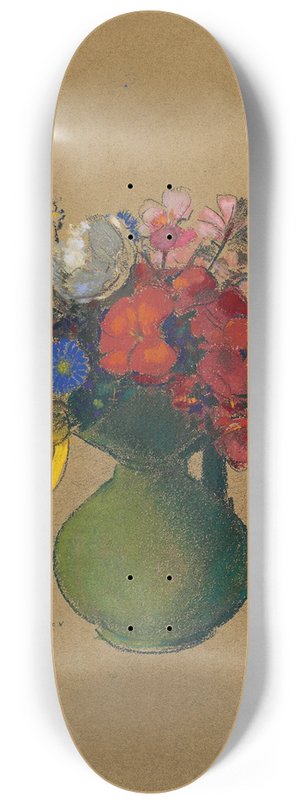 Odilon Redon - Graniums et fleurs des champs 8.25 inch art skate deck
