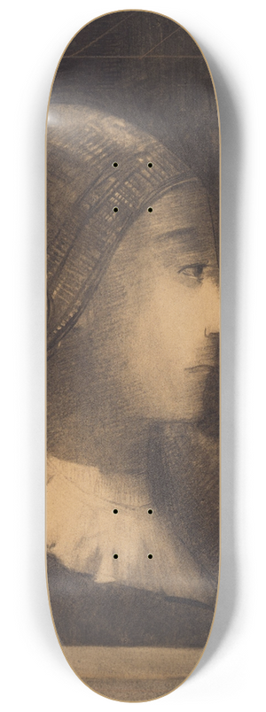 Odilon Redon - Profil de femme  droite 8.25 inch art skate deck