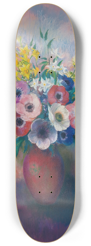 Odilon Redon - Vase Danmones 8.25 inch art skate deck