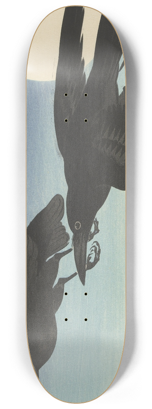 Ohara Koson - Crows at full moon 8.25 inch art skate deck