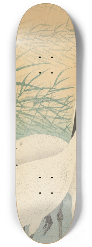Ohara Koson - Two cranes 8.25 inch art skate deck