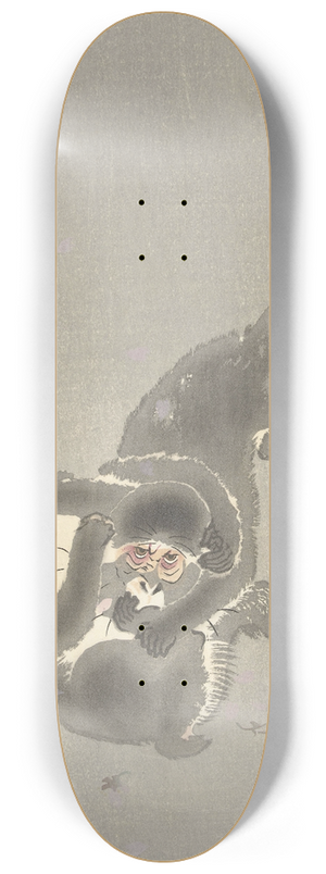 Ohara Koson - Two monkeys playing 8.25 inch art skate deck