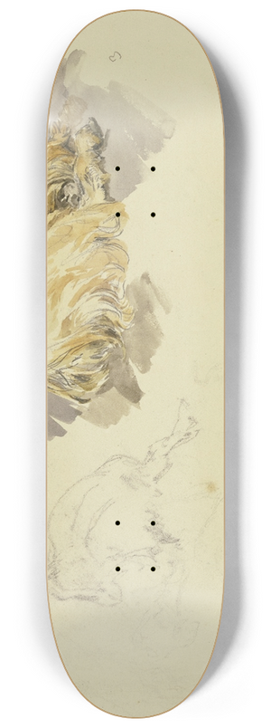 Johann Nepomuk Rauch - Two goats 8.25 inch art skate deck