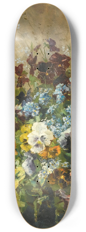 Olga Wisinger-Florian - Still Leben Mit Stiefmtterchen (Still Life With Pansies) 8.25 inch art skate deck