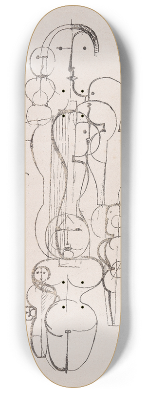 Oskar Schlemmer - Konzentrische Gruppe (Figurenplan K1) 8.25 inch art skate deck