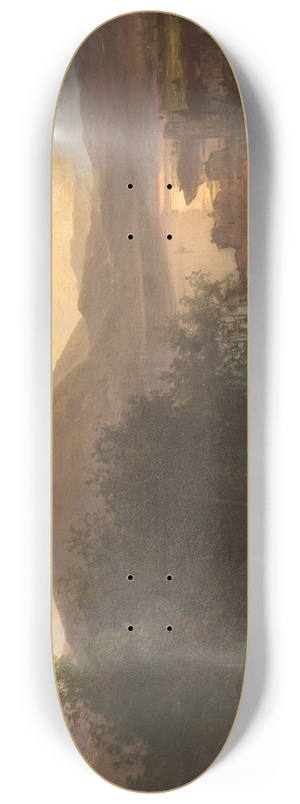 Oswald Achenbach - Grape harvest in the evening 8.25 inch art skate deck