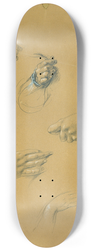 Johann Peter Krafft - Handstudien 8.25 inch art skate deck