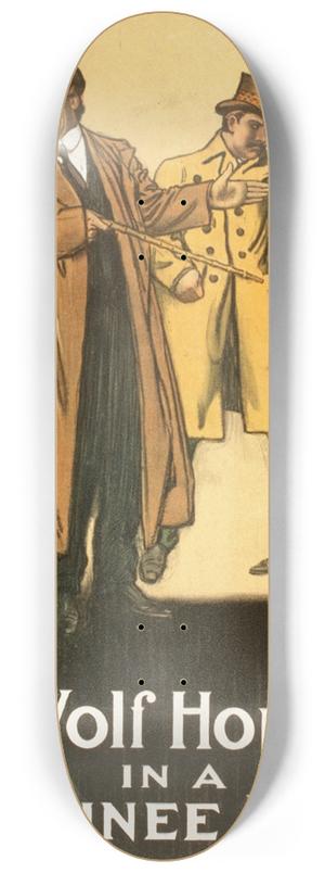 Otis Lithograph Co - De Wolf Hopper in A matinee idol 8.25 inch art skate deck