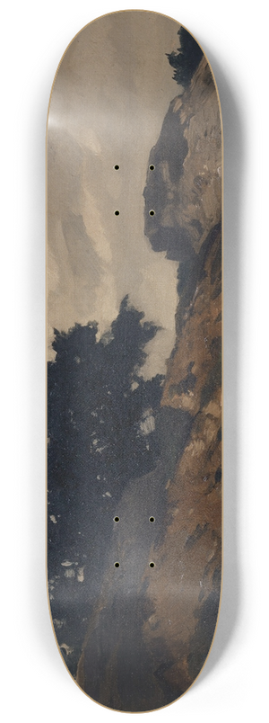 Otto Frlicher - Hilly Landscape with Large Tree 8.25 inch art skate deck