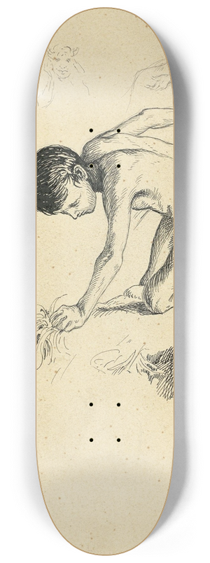 Otto Greiner - Mnnliche Akte (Studienblatt) 8.25 inch art skate deck