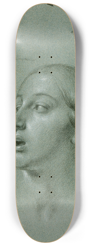 Johann Peter Krafft - Kopfstudie zu Arindal und Daura 8.25 inch art skate deck