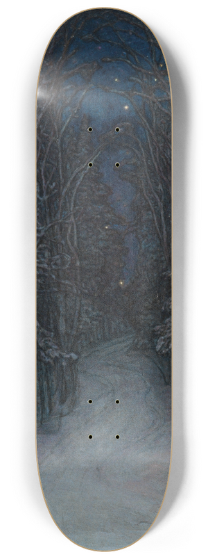 Otto Hesselbom - Winter Night in the Forest 8.25 inch art skate deck