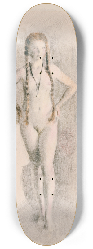 Otto Meyer-Amden - Mdchen mit Medaillon 8.25 inch art skate deck