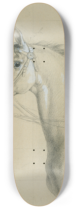 Johann Peter Krafft - Pferdestudie zu Erzherzog Karl mit seinem Stab in der Schlacht bei Aspern 8.25 inch art skate deck