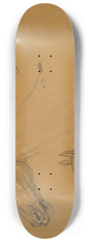 Johann Peter Krafft - Pferdestudie zu Erzherzog Karl mit seinem Stab in der Schlacht bei Aspern 8.25 inch art skate deck