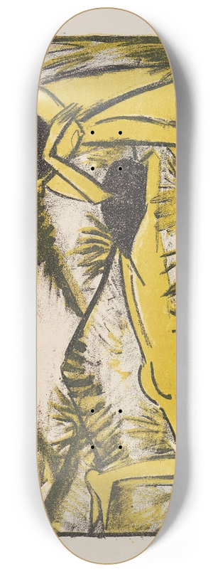 Otto Mueller - Ein in Dnen sitzendes und ein liegendes Mdchen (Zwei Mdchen in den Dnen, Sylt) 8.25 inch art skate deck