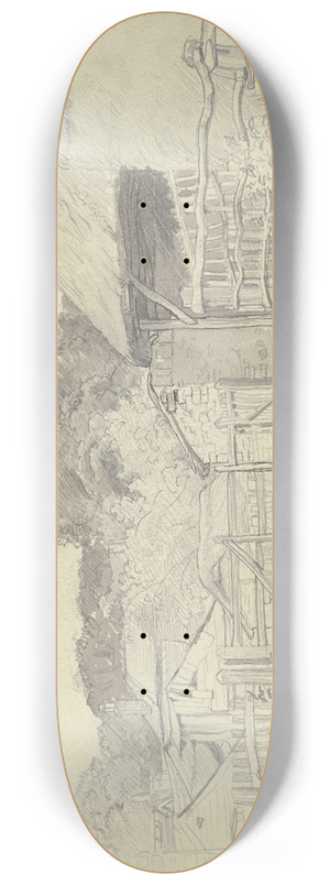 Otto Scholderer - Bauerngehft mit Baumgruppe 8.25 inch art skate deck