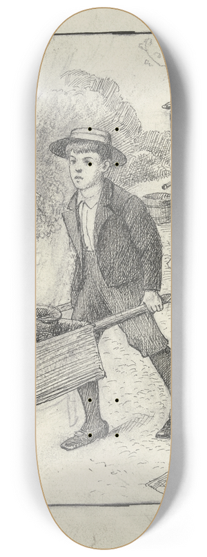 Otto Scholderer - Kinder bei der Gartenarbeit 8.25 inch art skate deck