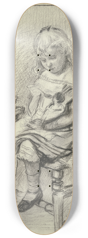 Otto Scholderer - Kleines Mdchen, eine Puppe ftternd 8.25 inch art skate deck