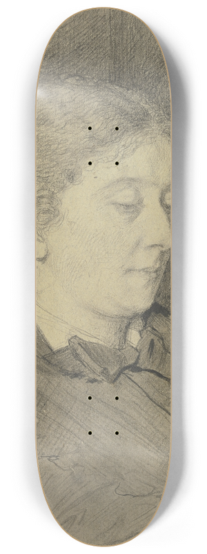 Otto Scholderer - Luise Scholderer, lesend mit Katze 8.25 inch art skate deck