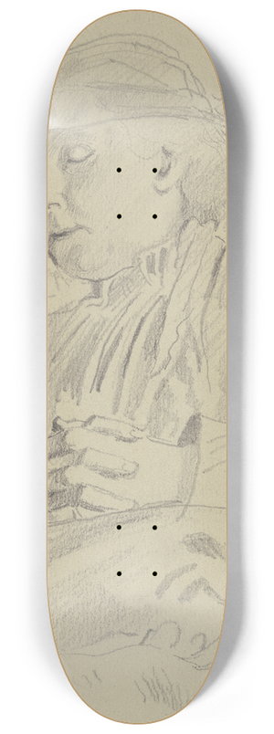 Otto Scholderer - Luise Scholderer schlafend mit gefalteten Hnden 8.25 inch art skate deck