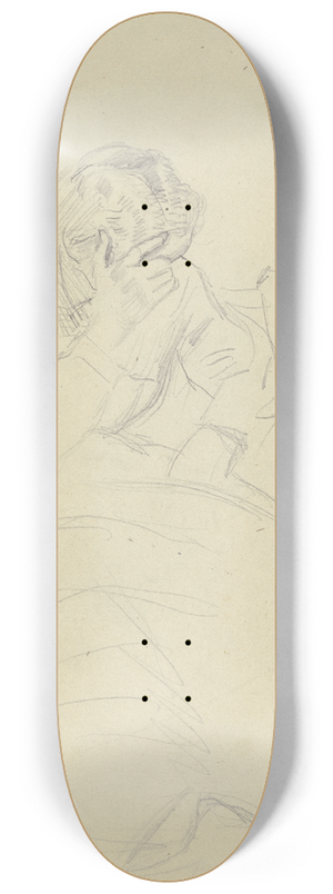 Otto Scholderer - Luise Scholderer sitzend, mit aufgesttztem Kopf 8.25 inch art skate deck