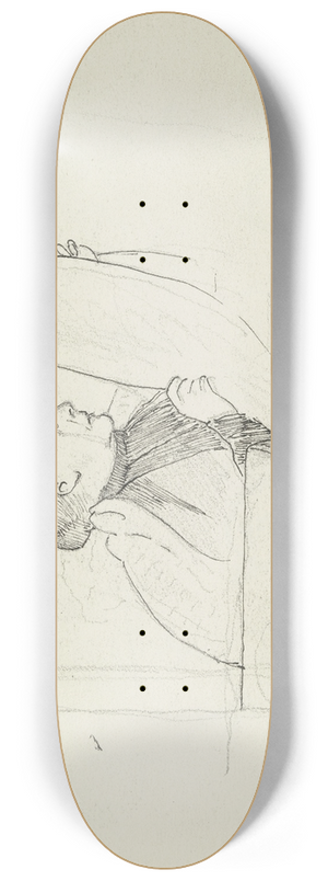 Otto Scholderer - Luise Scholderer, Zeitung lesend 8.25 inch art skate deck