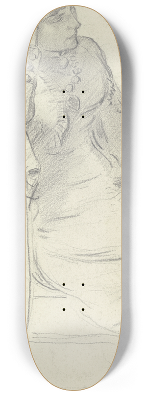 Otto Scholderer - Sitzendes Mdchen in Seitenansicht 8.25 inch art skate deck