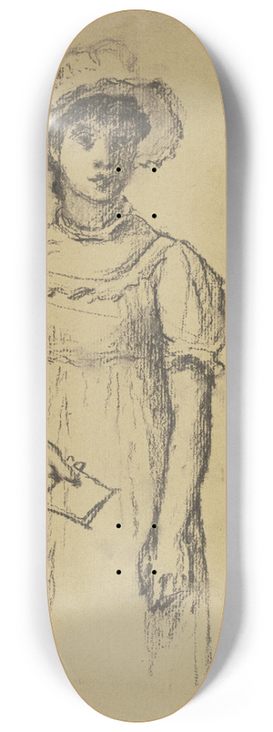 Otto Scholderer - Stehendes Mdchen mit Brief 8.25 inch art skate deck