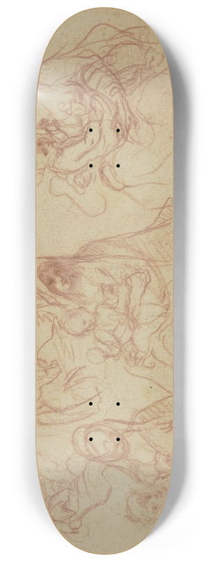 Otto Scholderer - Studienblatt; Madonna mit Kind 8.25 inch art skate deck