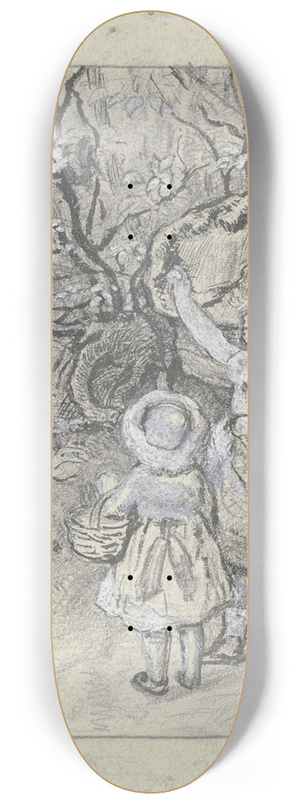 Otto Scholderer - Zwei Kinder an einem Busch 8.25 inch art skate deck