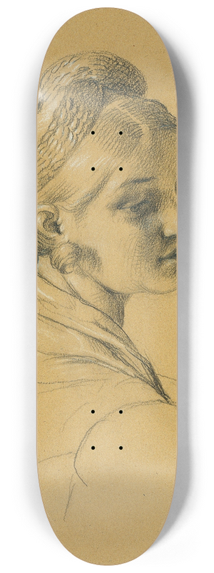 Johann Peter Krafft - Weibliche Studie zum Einzug nach dem Pariser Frieden 8.25 inch art skate deck