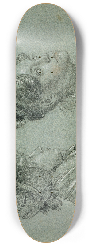 Johann Peter Krafft - Zwei weibliche Studien zu Rckkehr des Kaisers Franz aus Pressburg 8.25 inch art skate deck