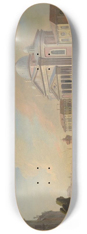 Johann Richter - Venice, A Capriccio View Of The Grand Canal Towards The Punta Della Dogana 8.25 inch art skate deck