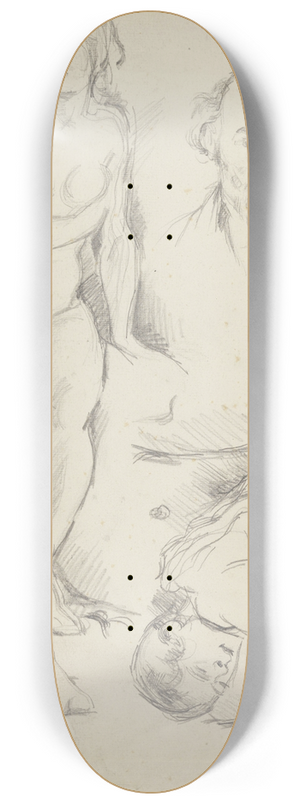 Paul Czanne - Studies of Three Figures, Including a Self-portrait 8.25 inch art skate deck