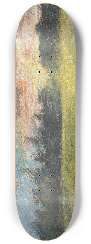 Paul Huet - A Meadow at Sunset 8.25 inch art skate deck