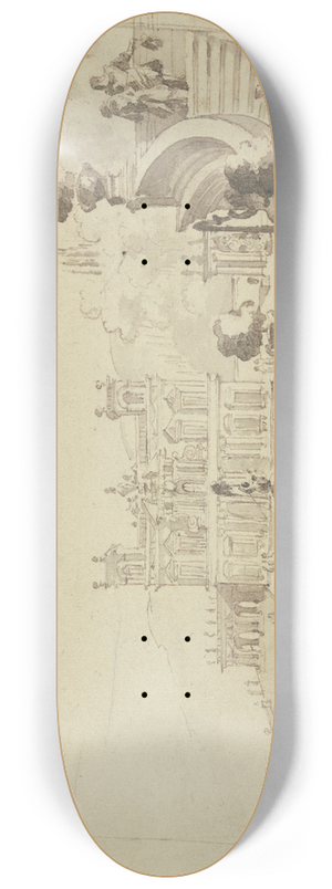 Johann Wilhelm Baur - Lusthof zu Livorno des Groherzogs von Florenz 8.25 inch art skate deck