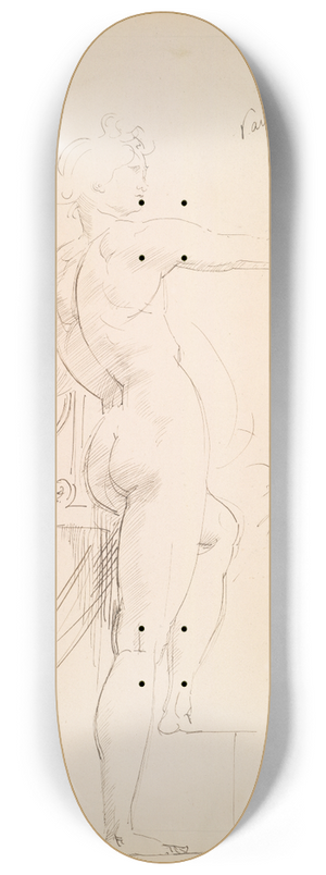 Paul-Jacques-Aim Baudry - Study of Apollo for Marsyas (recto) 8.25 inch art skate deck