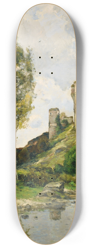 Paul Lecomte - Vue de Hrisson avec deux paysannes et un enfant 8.25 inch art skate deck
