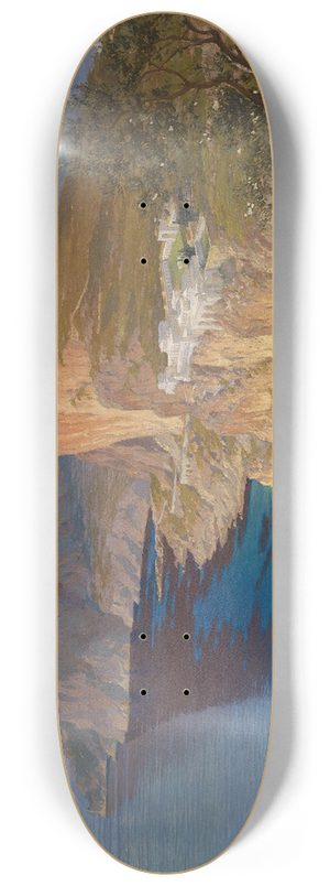 Paul Von Spaun - Idealisierte Ansicht der Villa Jovis auf Capri 8.25 inch art skate deck