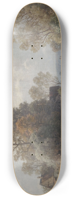 Paul Weber - Summer River Landscape near a Farmstead 8.25 inch art skate deck