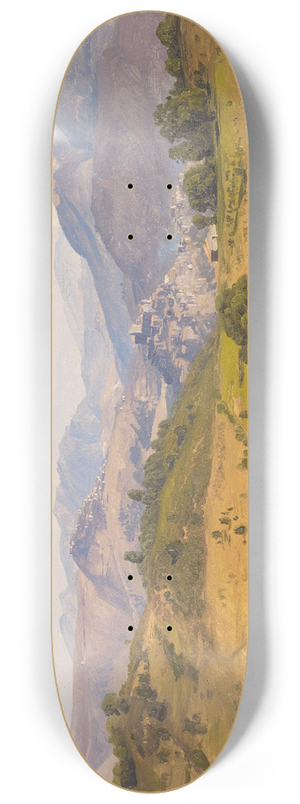 Johann Wilhelm Schirmer - Landschaft bei Civitella mit Blick nach Norden auf Rocca Canterano 8.25 inch art skate deck
