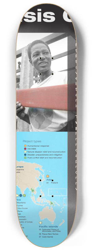 Peace Corps - Crisis Corps 8.25 inch art skate deck