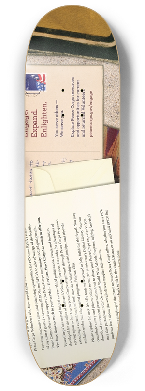 Peace Corps - Worldview Ad June summer 2010 8.25 inch art skate deck