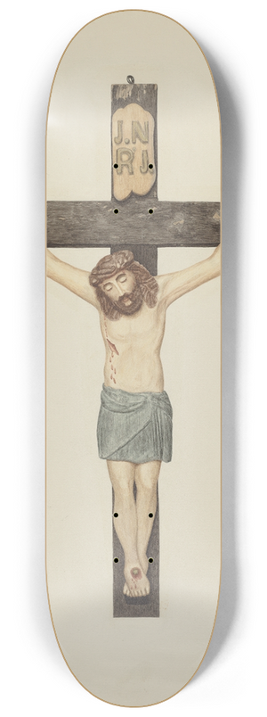 Pearl Davis - Crucifix 8.25 inch art skate deck
